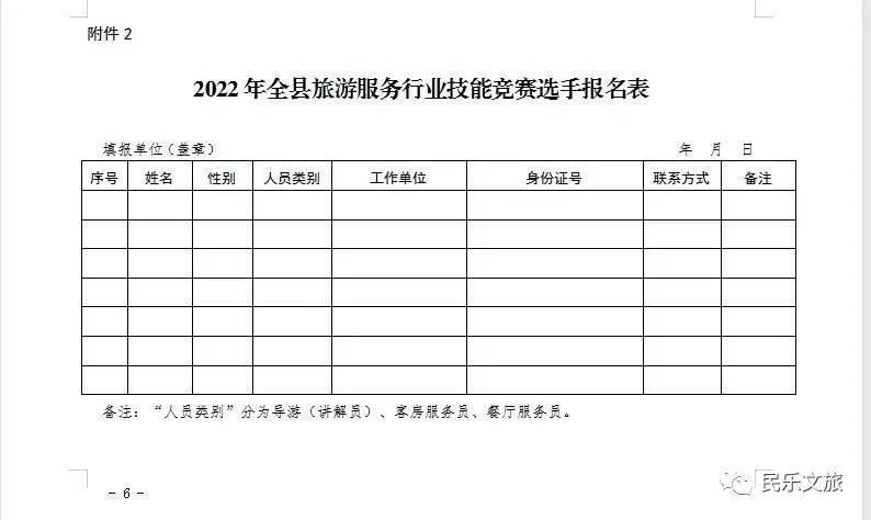 民乐县文体广电和旅游局关于举办2022年民乐县旅游饭店餐饮客房从业人员服务技能大赛的通知(图2)