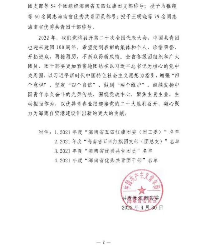 喜讯！我局团委荣获2021年度“海南省五四红旗团委（团工委）”称号(图2)